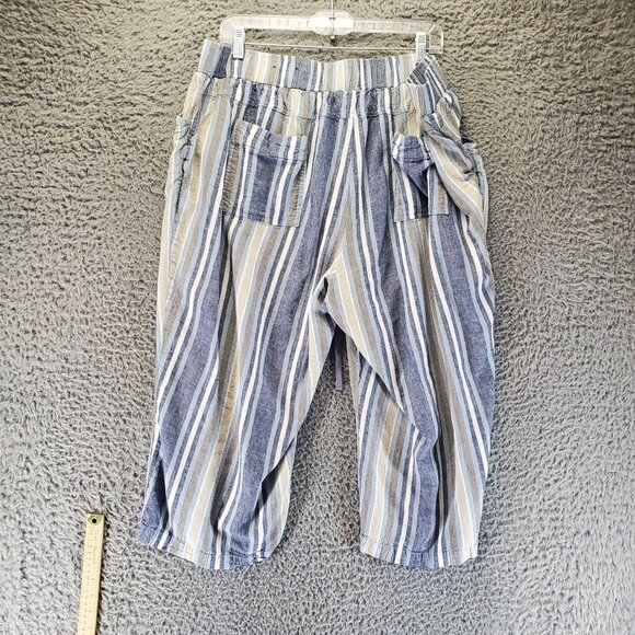Lane Bryant Pants Womens Size 20 Blue Striped Clam Digger Capri - Picture 8 of 9
